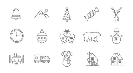 Christmas Icon Collection Festive Illustrations for Holiday Projects