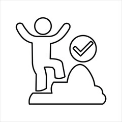 achieve icons. simple line vector