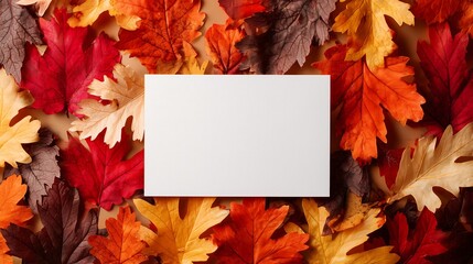 Blank paper on orange leaves