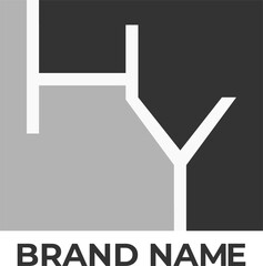 HY letter square logo for company