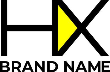 HX initial text letter logo design for company