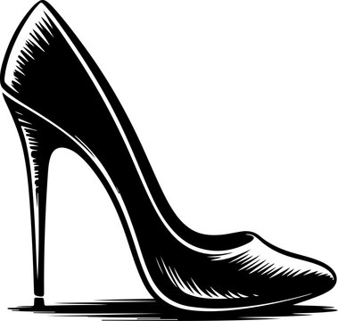 sketch doodle pole dance heel shoe silhouette vector illustration