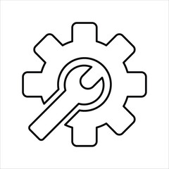 technical support icons. simple line vector