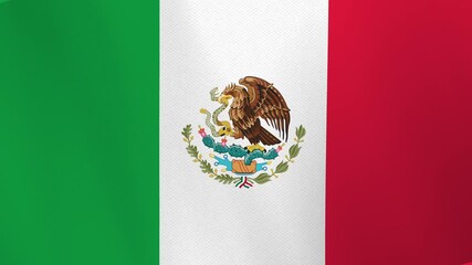 The flag of Mexico, a vertical tricolor of green, white, and red with a central emblem.