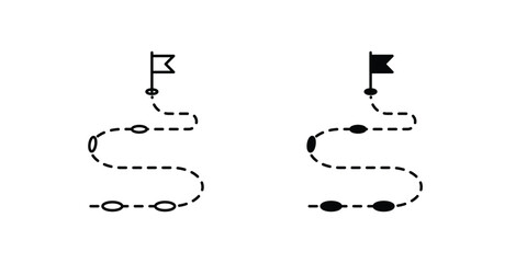 Milestone set icon with white background vector stock illustration