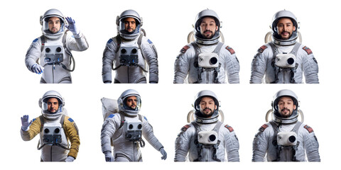Diverse Astronauts in Space Suits for Various Concepts