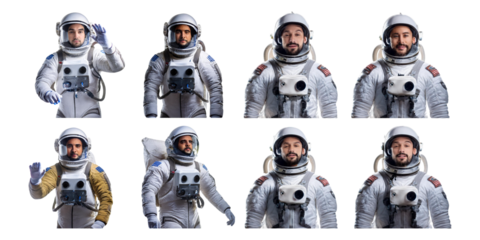 Diverse Astronauts in Space Suits for Various Concepts