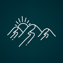 Mountain river logo in monoline design