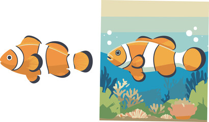 Vibrant Clownfish Swimming in a Colorful Coral Reef Ecosystem