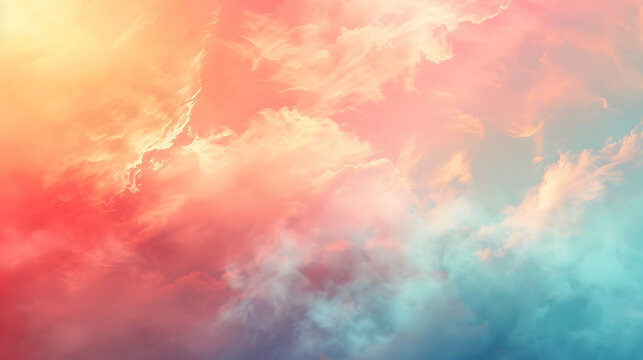 Vibrant colorful clouds in a sky at sunrise or sunset - Powered by Adobe