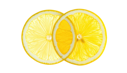 Overlapping lemon slices radiate light, contrasting bright yellow halves against a dark background
