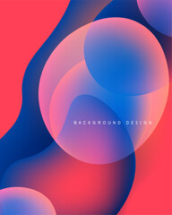 Abstract fluid shapes blend, creating vibrant pinks, blues. Soft gradients suggest movement, depth. Modern design element.