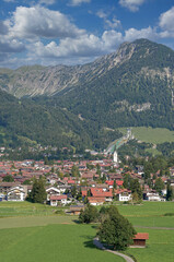 View of the Kneipp spa resort of Oberstdorf in the Upper Allgau, Bavaria, Germany
