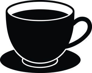 Simple black coffee cup silhouette icon design