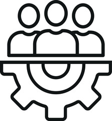 Team Management Line Icon 