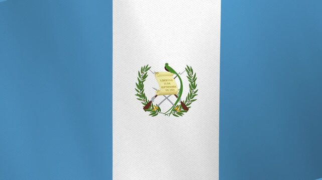 The national flag of Guatemala, featuring vertical stripes of blue and white, with the coat of arms.