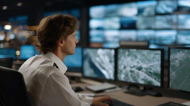 Satellite-powered communication systems supporting 911 networks during outages &mdash; futuristic emergency control room filled with digital holograms of orbiting satellites maintaining uninterrupted 911