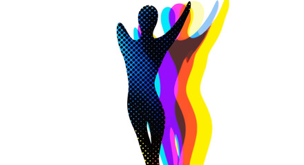 Colorful Silhouettes Dancing with Joyful Energy.