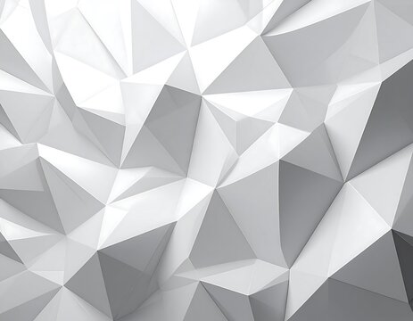Abstract geometric background with white polygonal shapes and varied lighting