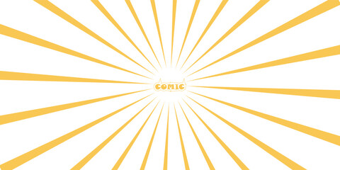 Fototapeta premium Half Sun Rays retro background, yellow colored sunburst stylish. Shine Summer pattern. vector illustration,
