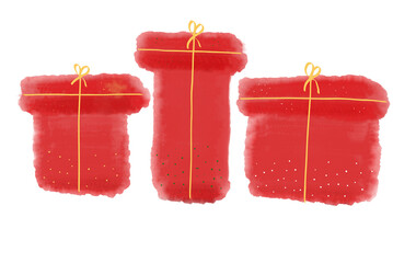 Digital gezeichnete Geschenke im Aquarell Stil 