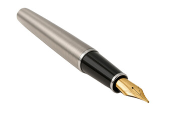 Elegant Silver Fountain Pen with a Gold Nib