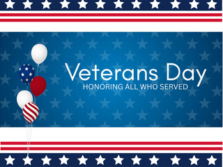Veterans Day banner, poster, template, and card design for social media post, web template, web poster. 11 November Happy Veterans Day poster with USA flag, map, soldier. Thanksgiving to veterans day.