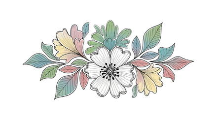 Delicate Watercolor Floral Arrangement with Soft Pastel Colors.