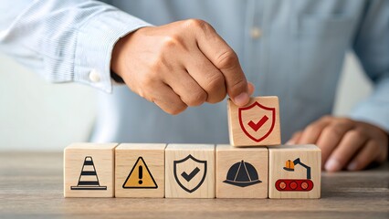 Building blocks of safety and security with icons