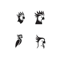 Fototapeta premium cockatoo black and white animal silhouette vector