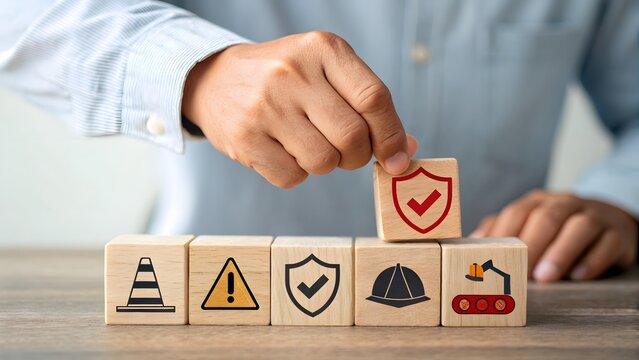 Building blocks of safety and security with icons