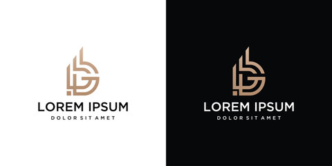 BG business financial monogram letter logo, design for a luxurious, elegant and simple business.