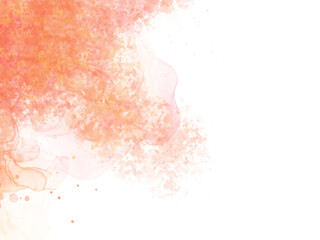 Orange abstract watercolor art background. Watercolor brush strokes. Orange watercolor brush for wedding elements. Artistic design template for invitations, posters, cards.