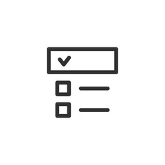 Checklist, linear icon. Item selection and task management. Line with editable stroke.