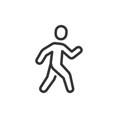 Walking person, linear icon. Fitness and active lifestyle. Line with editable stroke.