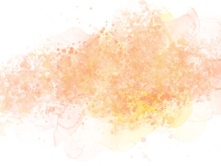 Orange abstract watercolor art background. Watercolor brush strokes. Orange watercolor brush for wedding elements. Artistic design template for invitations, posters, cards.