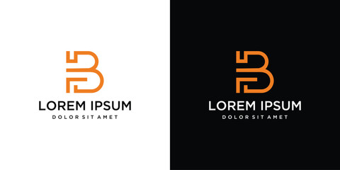 monogram letter BF logo is made with lines, a design for a luxurious, elegant and simple business.