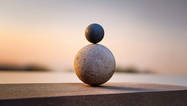 Stone Sphere Balanced On A Block