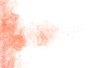 Orange abstract watercolor art background. Watercolor brush strokes. Orange watercolor brush for wedding elements. Artistic design template for invitations, posters, cards.