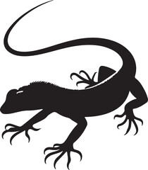 Obraz premium Silhouette lizard transparent