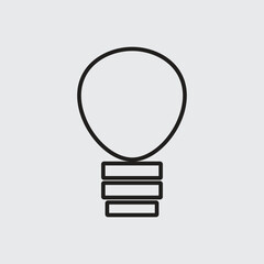 Minimal Light Bulb Icon Vector | Idea Symbol Outline Design