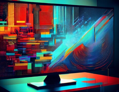 crt screen noise n no signal error n vhs glitch and digital pixel interference