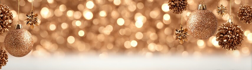 Obraz premium Elegant new year celebration with luxury background gold bokeh festive lights and champagne glasses