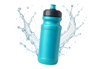 Athletic Water Bottle Splash – Dynamic 3D Render on White Background