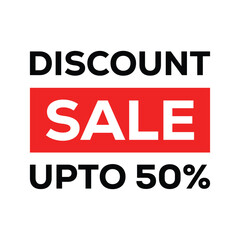 Bold “UPTO 50% SALE” typography design with red, black, and white color scheme. Modern banner-style layout ideal for ranking lists, reviews, countdowns, or promotional and marketing content visuals.	