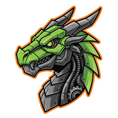 Futuristic cyborg arm with a clenched fist holding a symbol of electric power, a mascot design for technology or gaming