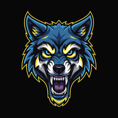 Futuristic cyborg arm with a clenched fist holding a symbol of electric power, a mascot design for technology or gaming