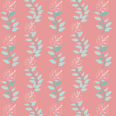 Fototapeta premium Print floral_repeating_pattern_vertical_striped_textured_geometric_colorful_pastel_background_fabric