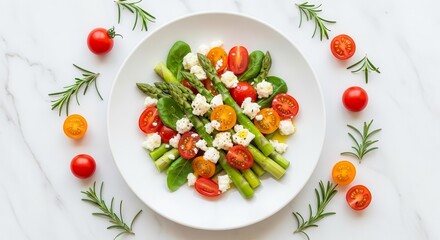 Aesthetic Culinary Presentation Of Healthy Salad With Fresh Vegetables On A Plate