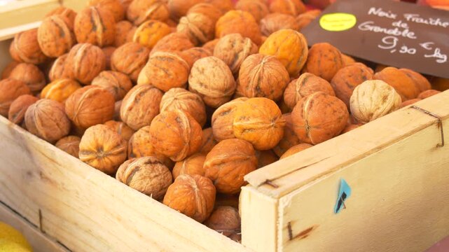 Organic Walnuts on French Market